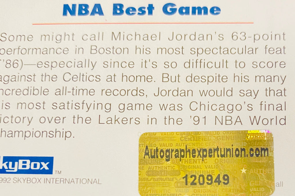 Michael Jordan Signed Card With COA (120949) (Bulls)