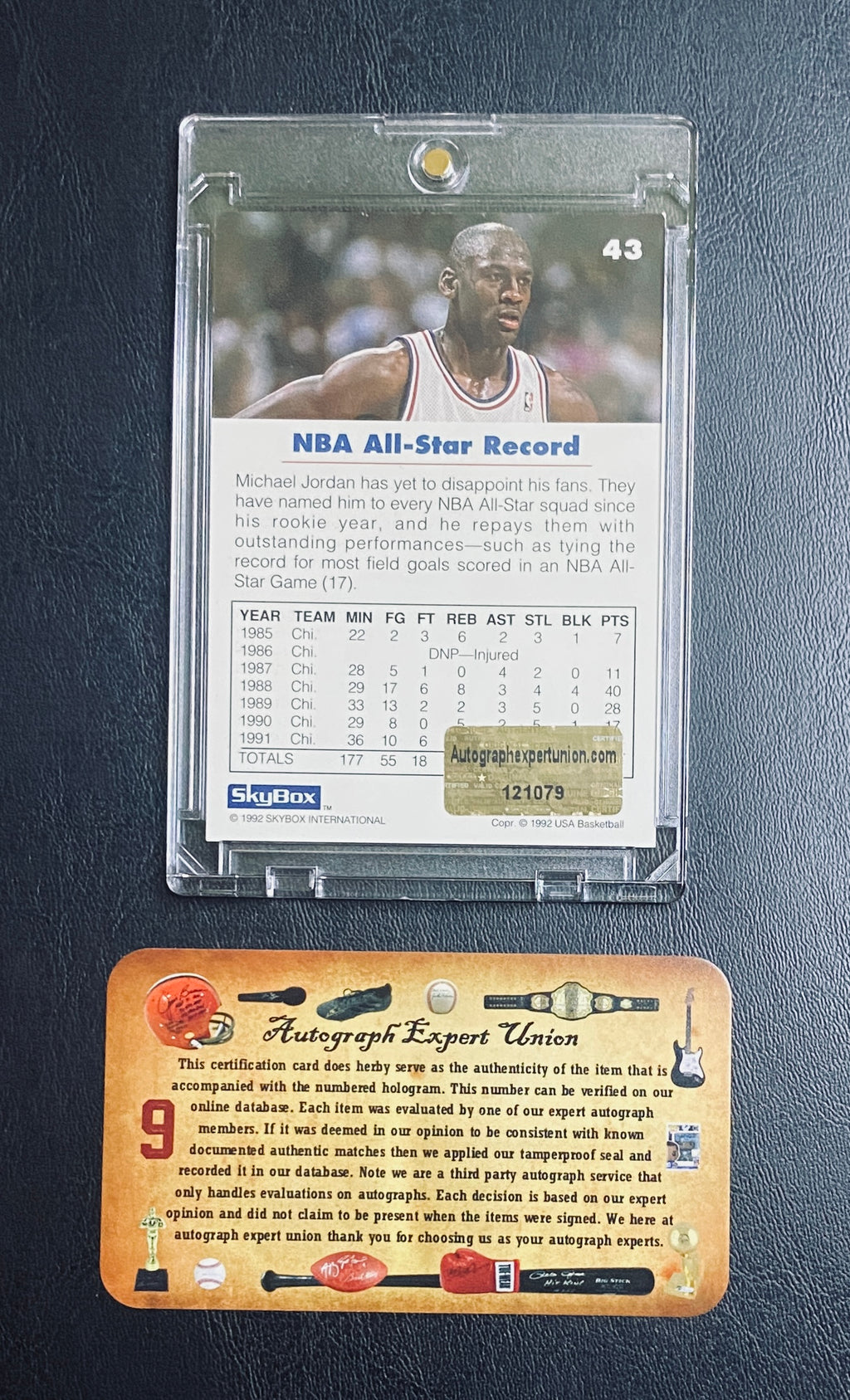 Michael Jordan Signed Card With COA (121079) (Bulls)