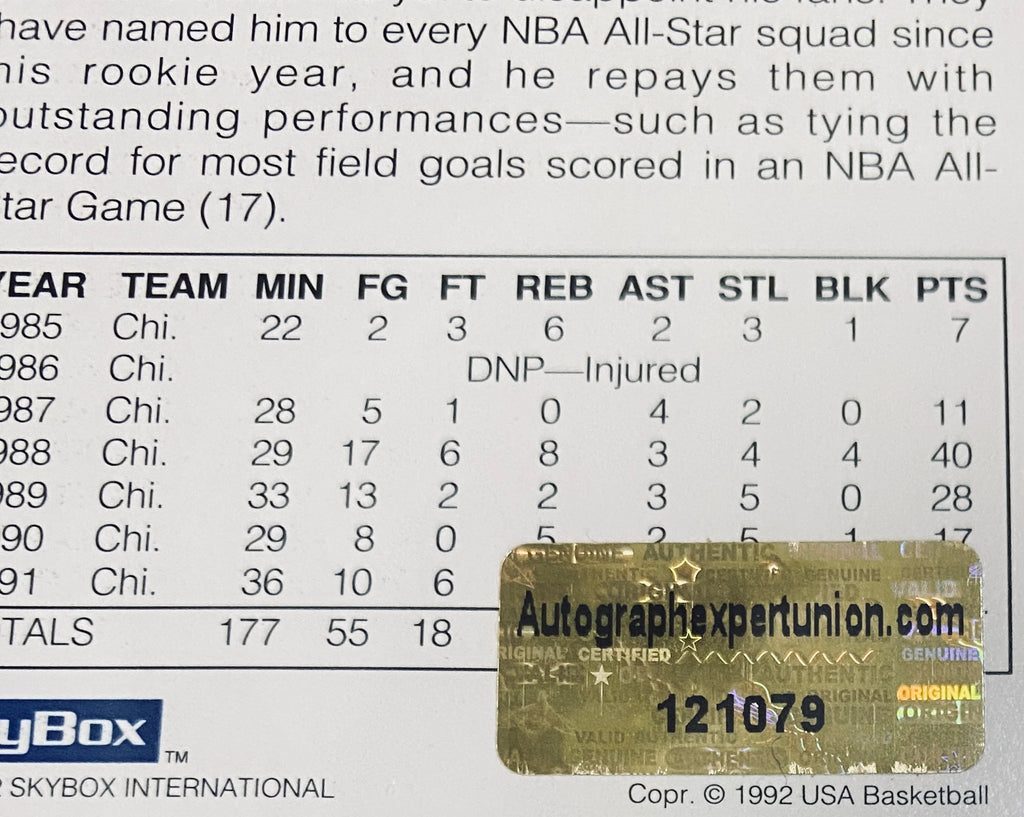 Michael Jordan Signed Card With COA (121079) (Bulls)