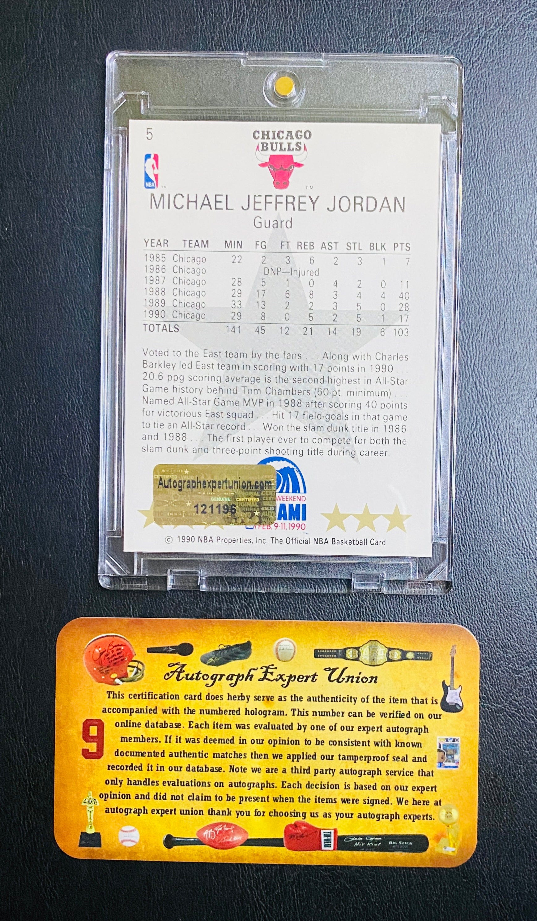 Michael Jordan Signed Card With COA (121196) (Bulls)