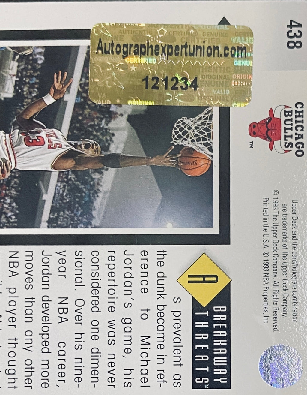 Michael Jordan Signed Card With COA (121234) (Bulls)