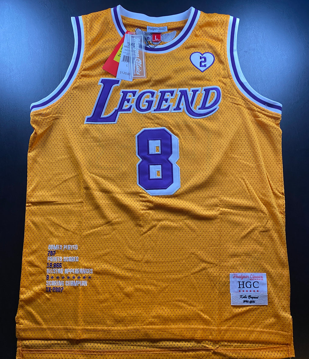 NWT - Adult Large Kobe Bryant Yellow Jersey, Legend on Front, Mamba on Back