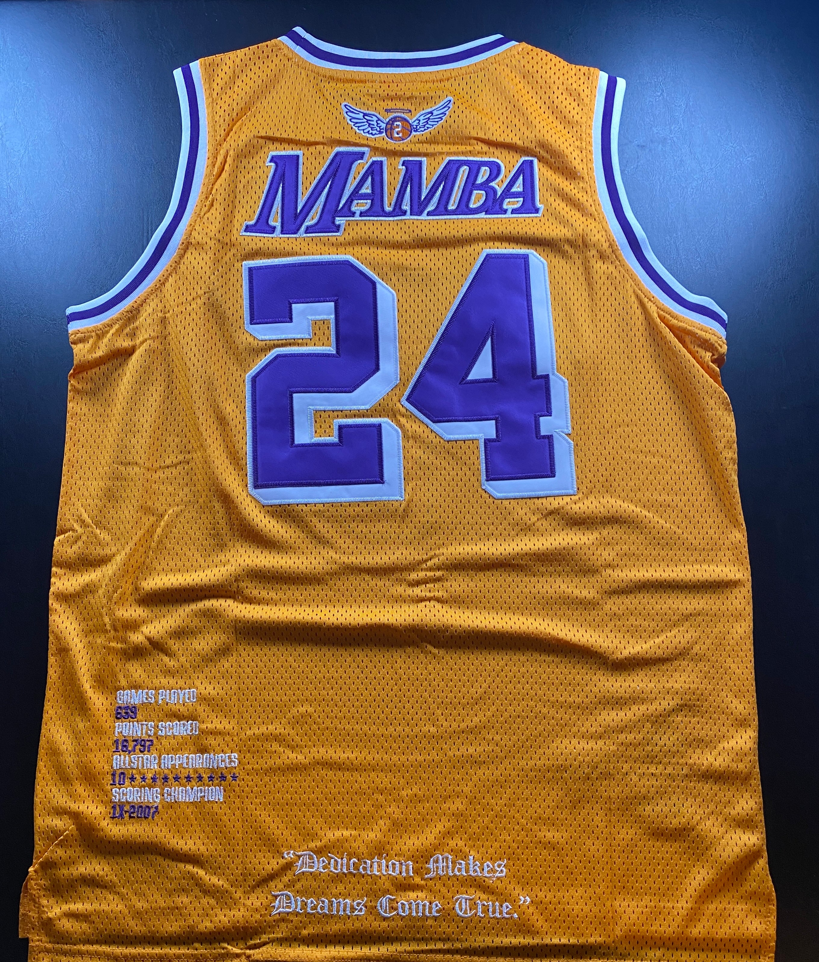 NWT - Adult Large Kobe Bryant Yellow Jersey, Legend on Front, Mamba on Back