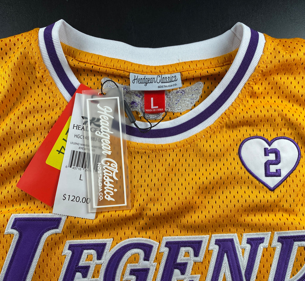 NWT - Adult Large Kobe Bryant Yellow Jersey, Legend on Front, Mamba on Back