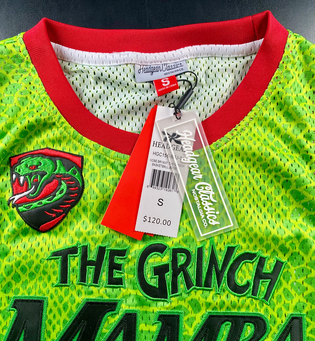 NWT - Adult Small Kobe Bryant Jersey, Grinch Mamba on Front, Bryant on Back