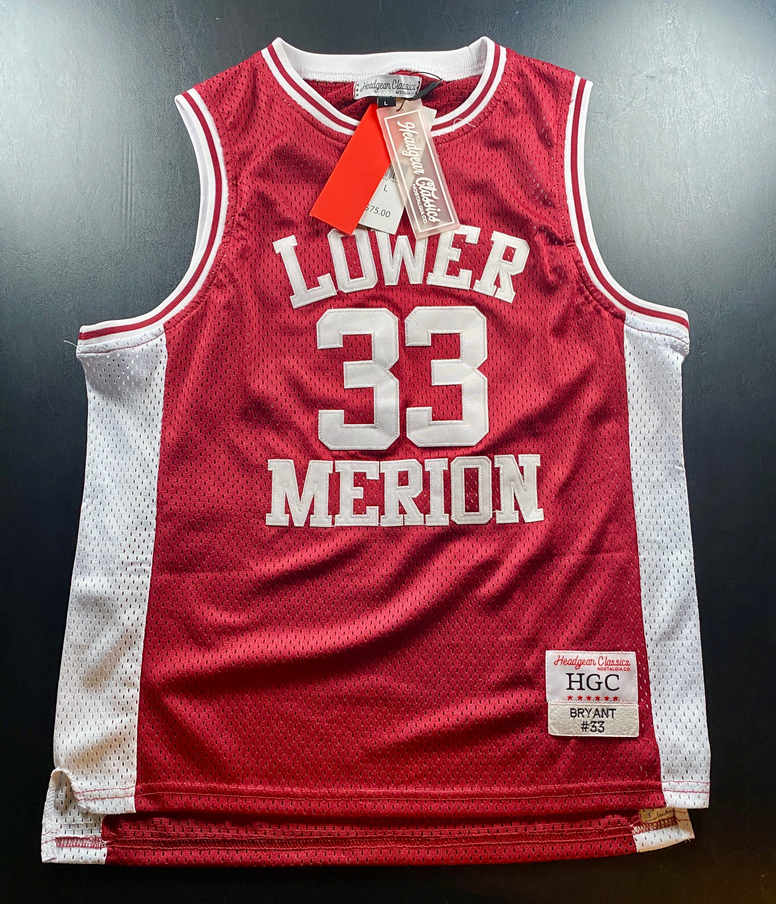 NWT - Youth Large Kobe Bryant Red High School Jersey (Lower Merion, Lakers)