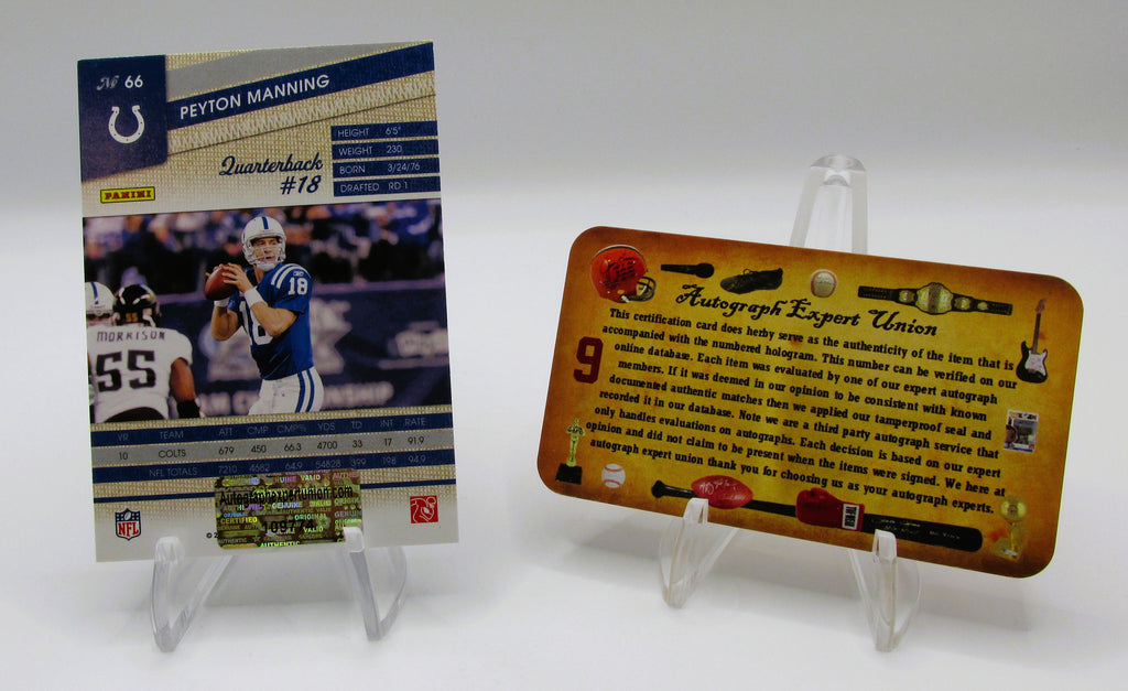 Peyton Manning Signed Card With COA (109774) (Colts)