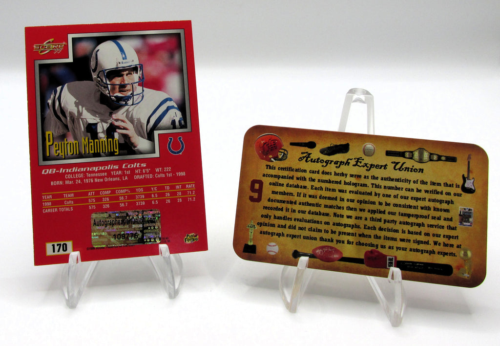 Peyton Manning Signed Card With COA (109775) (Colts)