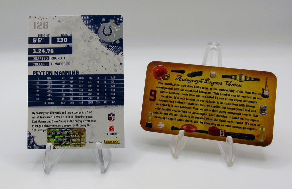 Peyton Manning Signed Card With COA (109776) (Colts)