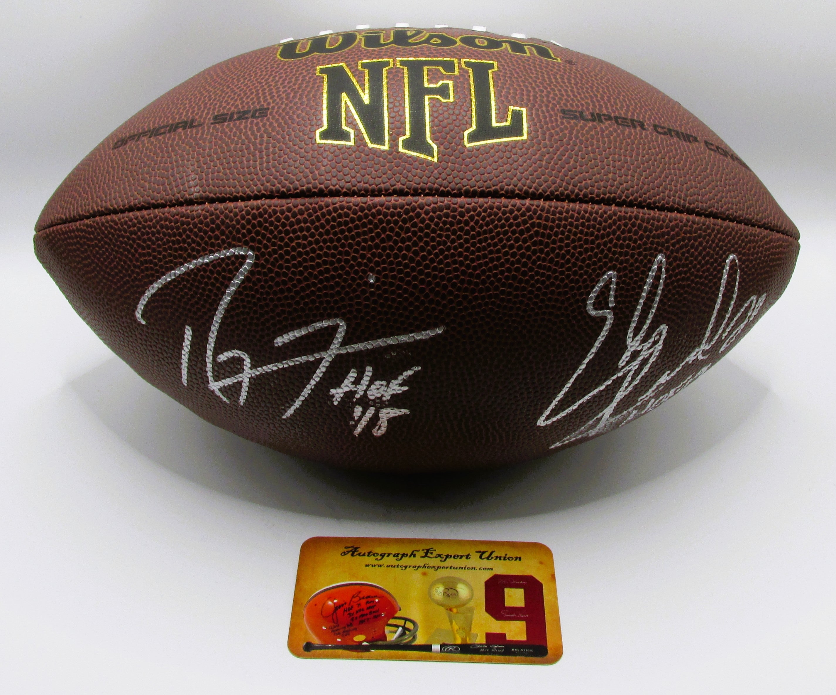 Ray Lewis AND Ed Reed Signed Football With COA (120330) (Ravens)