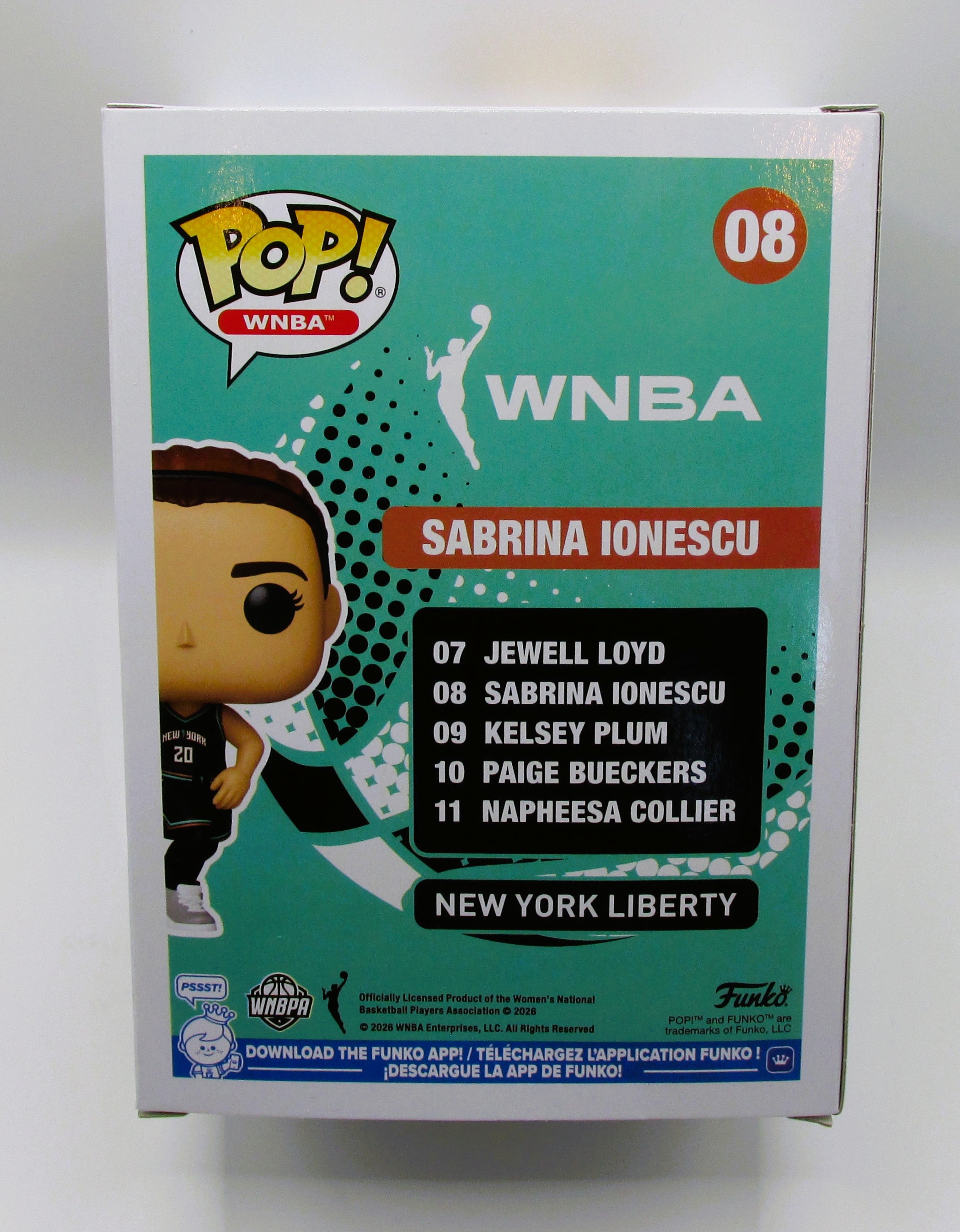 Sabrina Ionescu Signed Funko In Case With COA (PC484057) (Liberty)