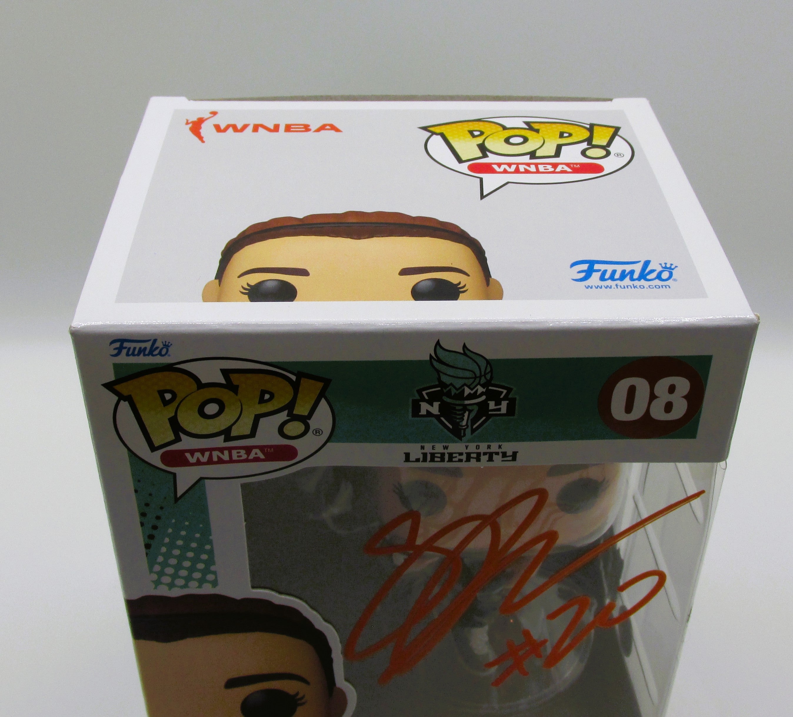 Sabrina Ionescu Signed Funko In Case With COA (PC484057) (Liberty)