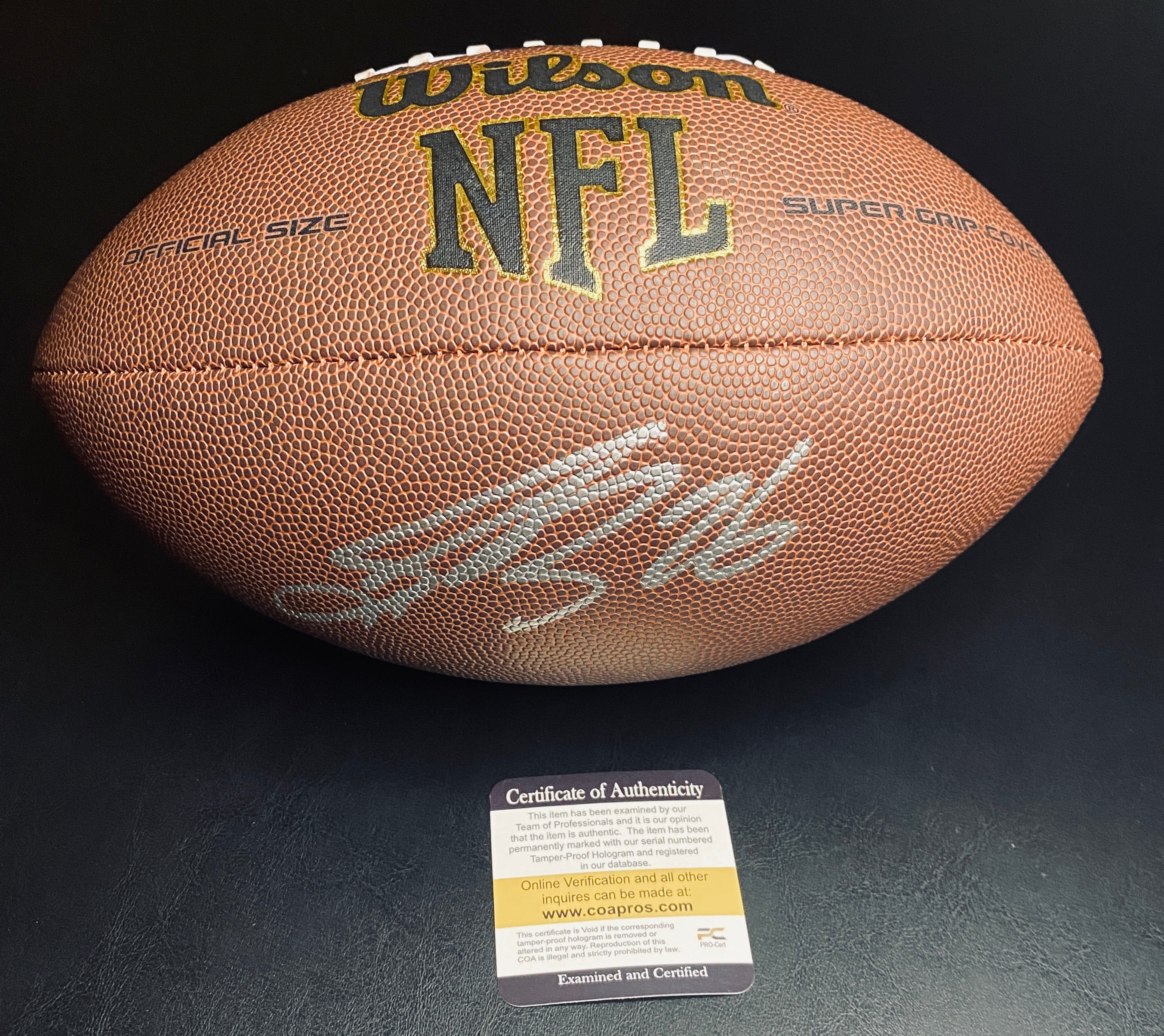 Saquon Barkley Signed Football With COA (PC605843) (Eagles)