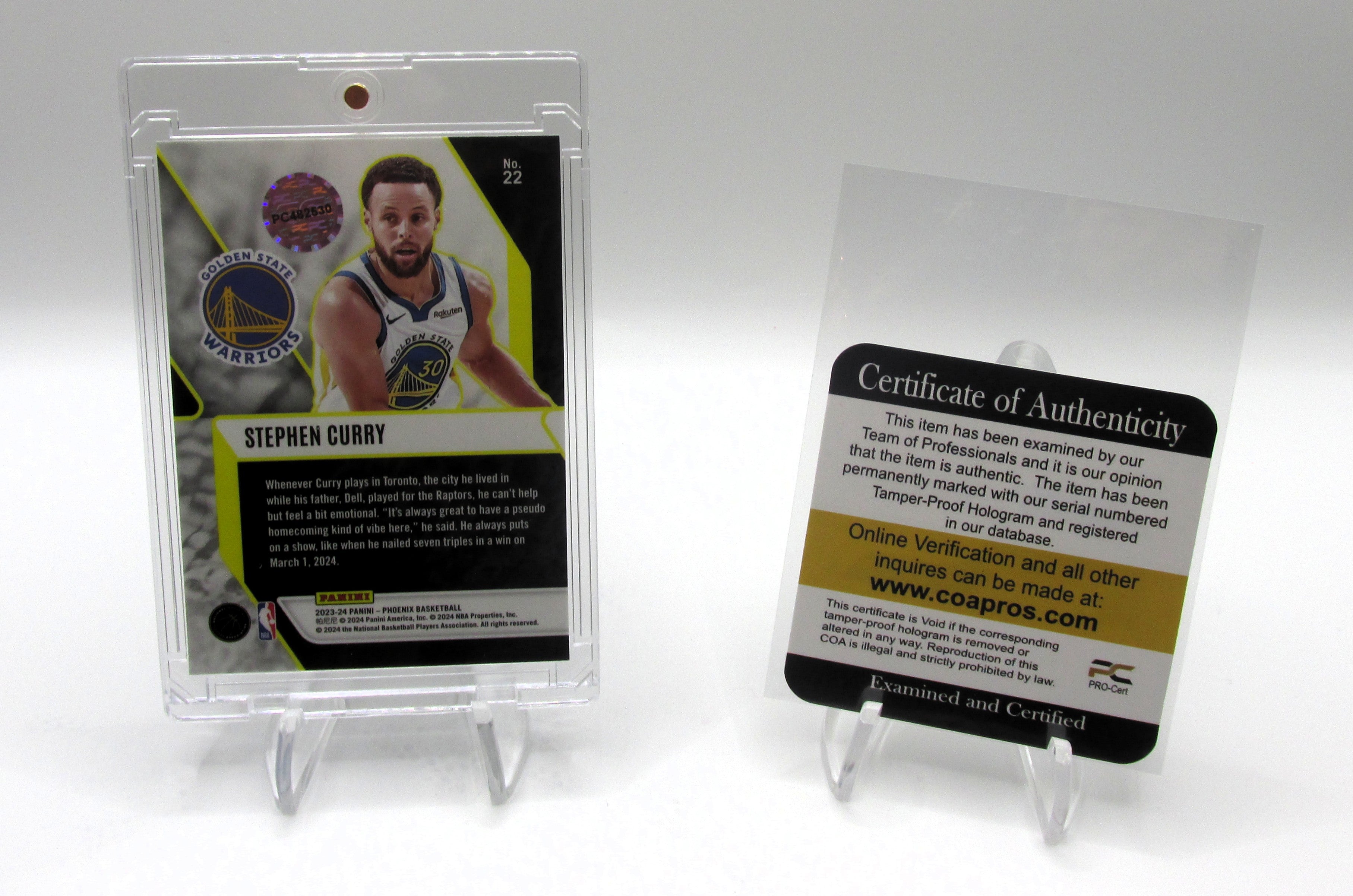 Steph Curry Signed Card With COA (PC482530) (Warriors)