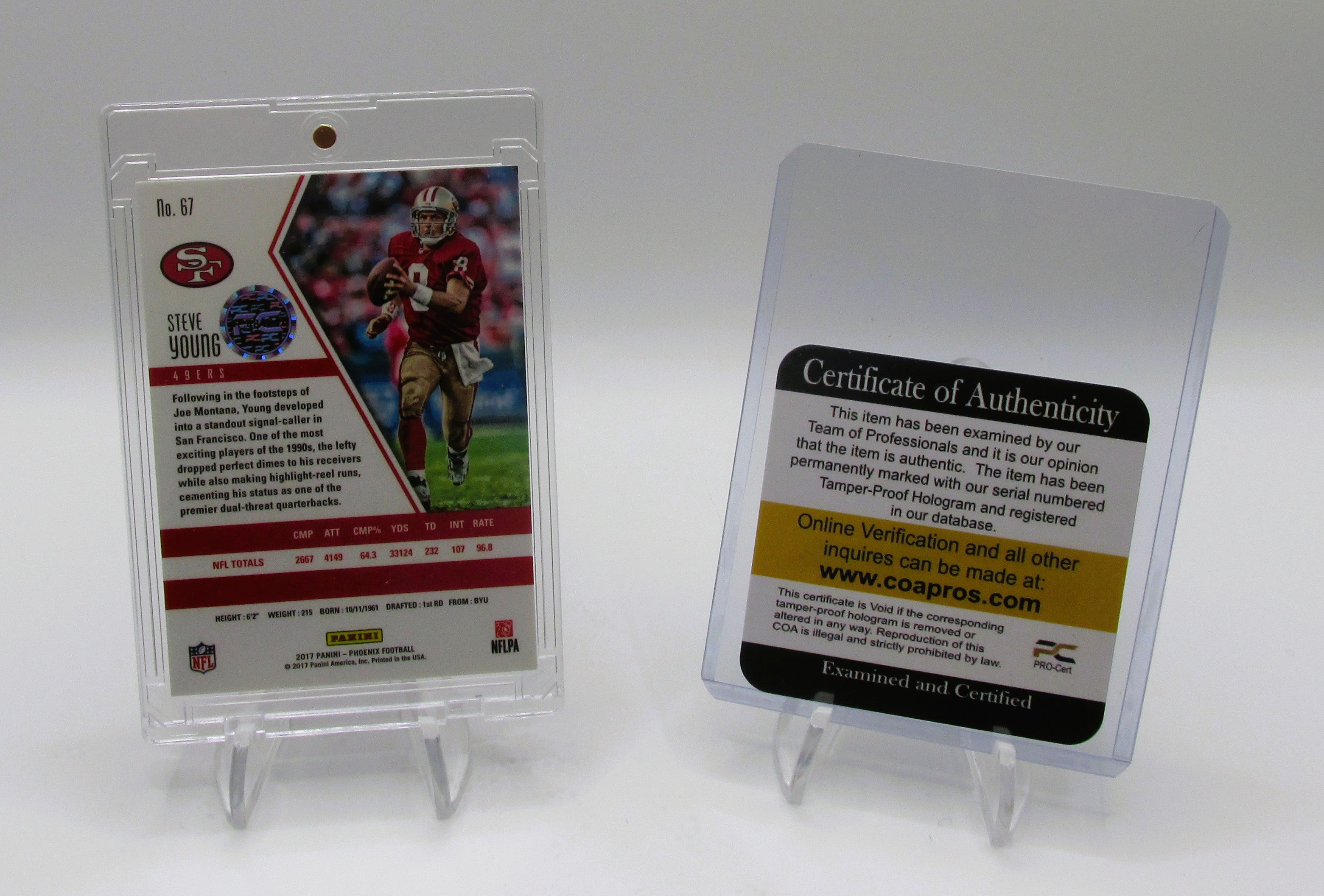 Steve Young Signed Card With COA (PC484847) (49ers)