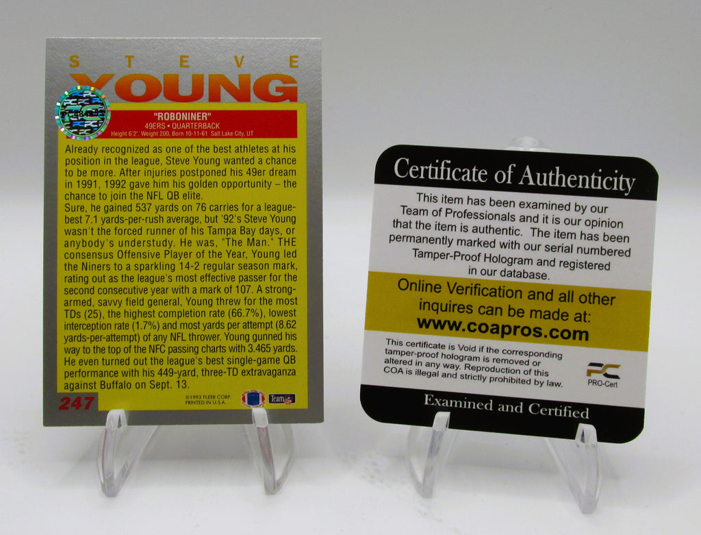 Steve Young Signed Card With COA (PC484853) (49ers)