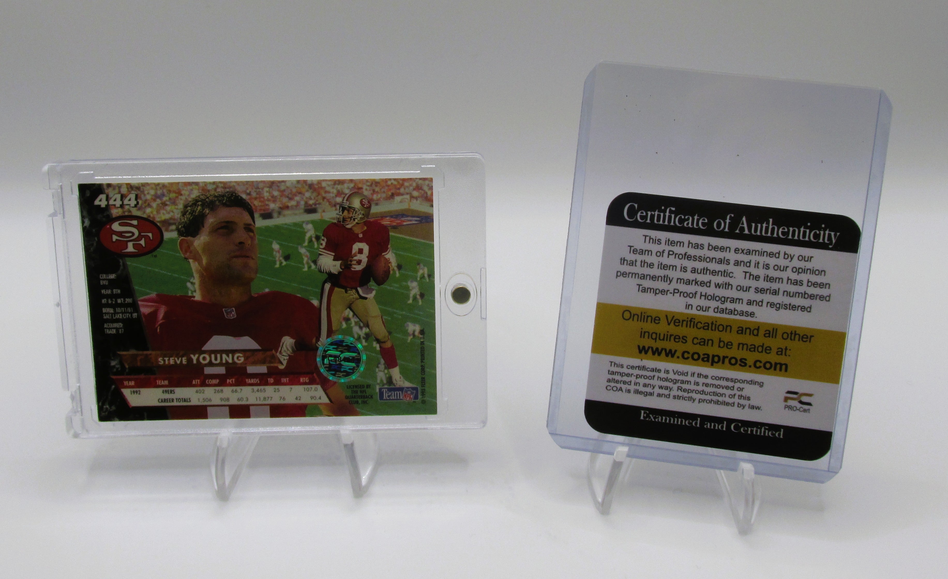 Steve Young Signed Card With COA (PC484863) (49ers)