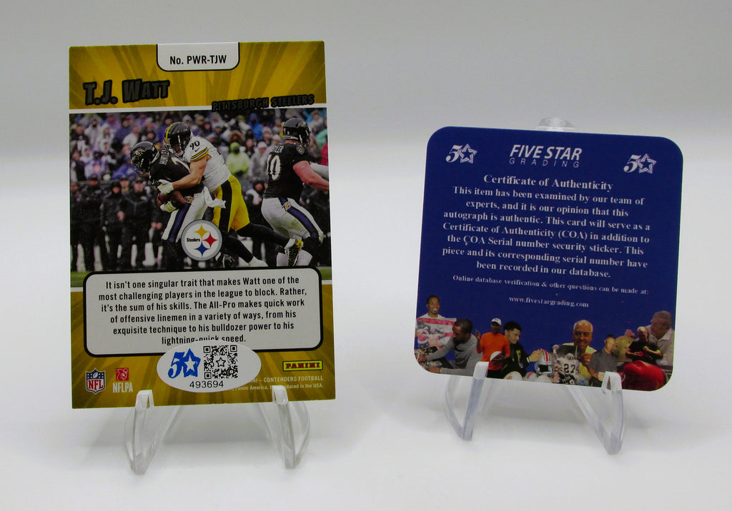 T.J. Watt Signed Card With COA (493694) (Steelers)