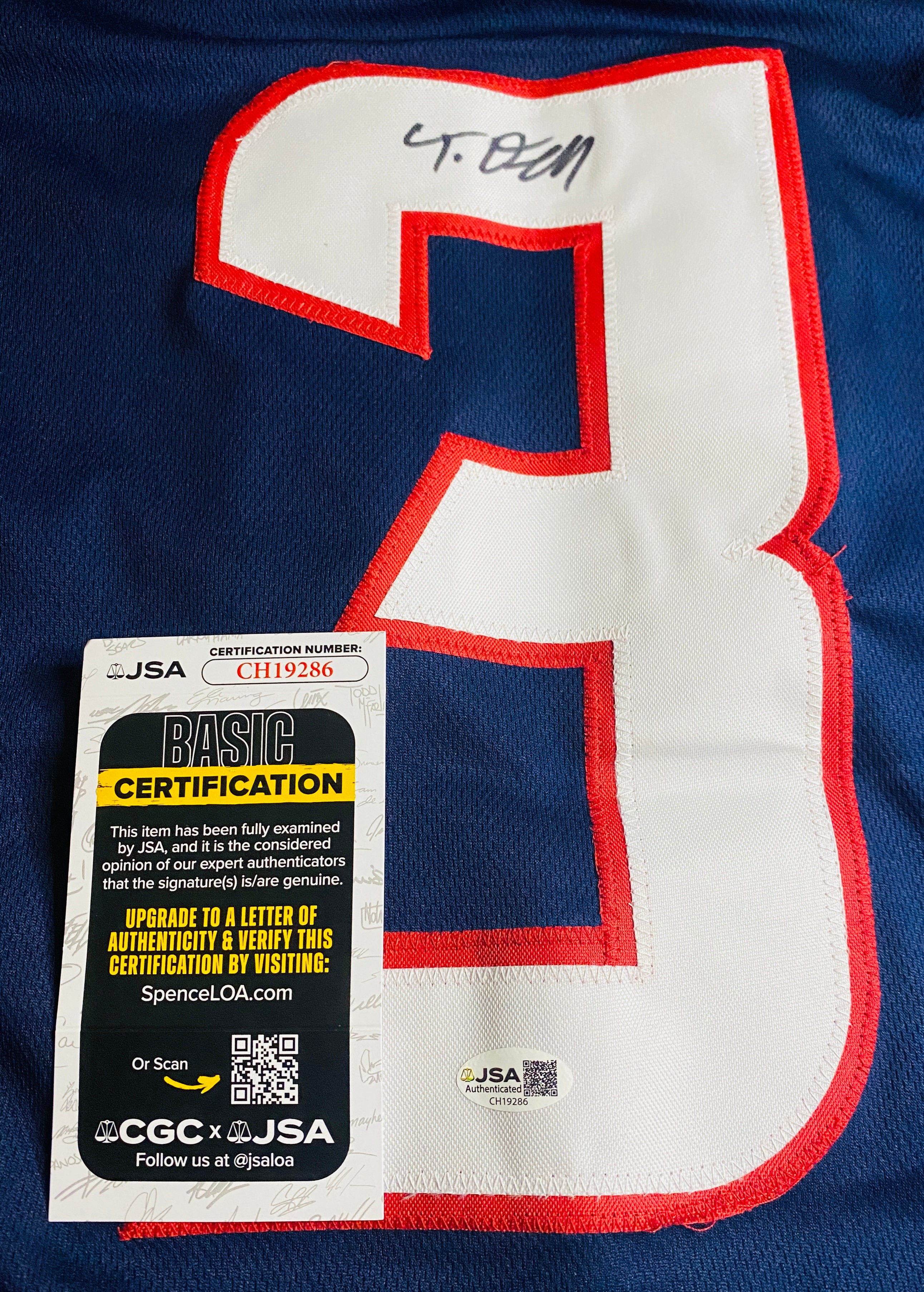 Tank Dell Signed Jersey With COA (CH19286) (Texans)