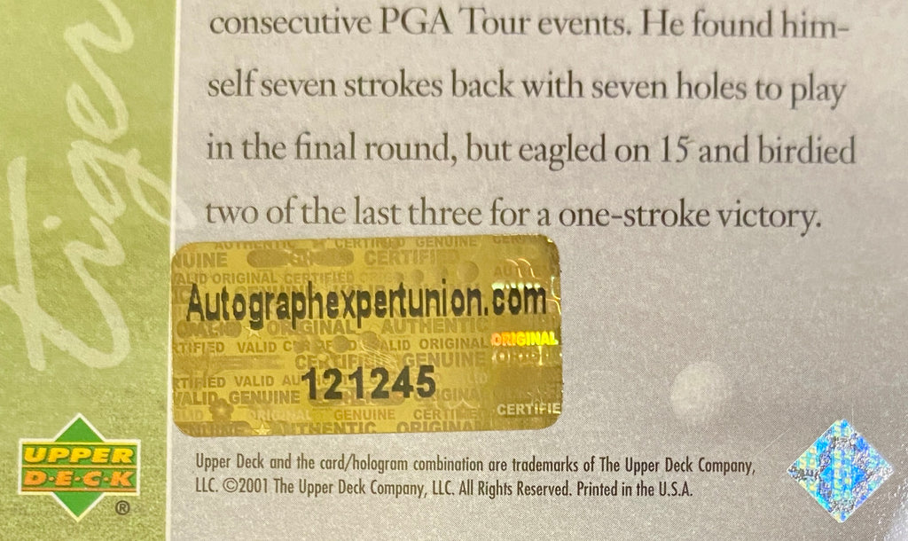 Tiger Woods Signed Card With COA (121245)