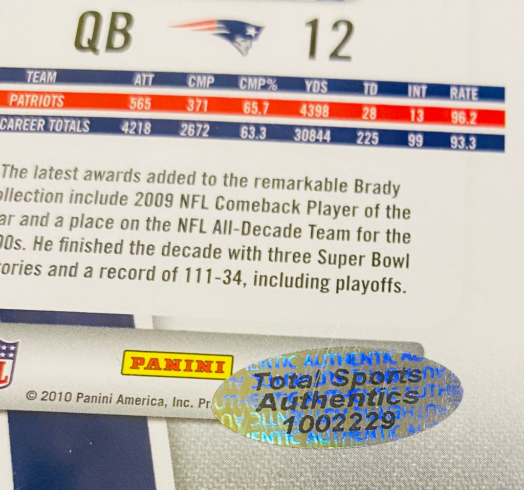 Tom Brady Signed Card With COA (1002229) (Patriots)