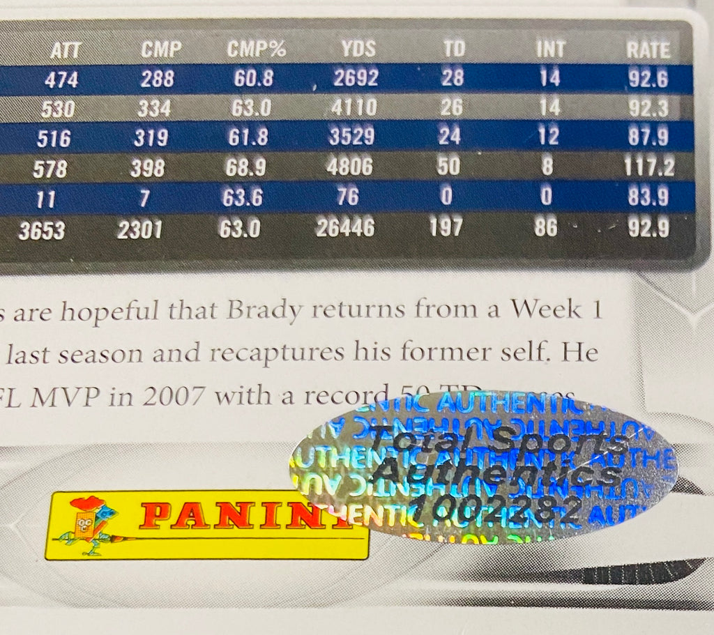 Tom Brady Signed Card With COA (1002282) (Patriots)