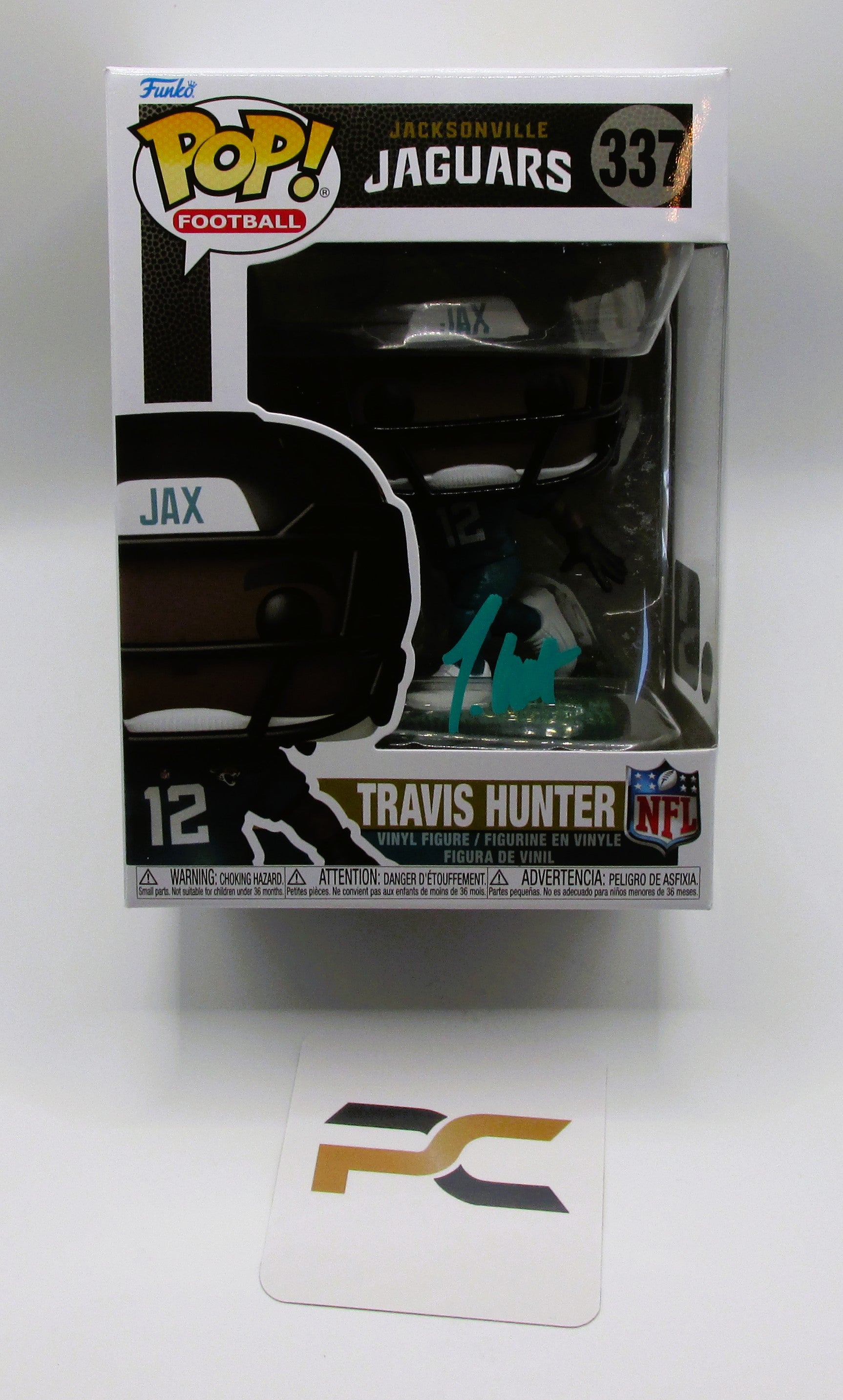 Travis Hunter Signed Funko In Case With COA (PC484342) (Jaguars)