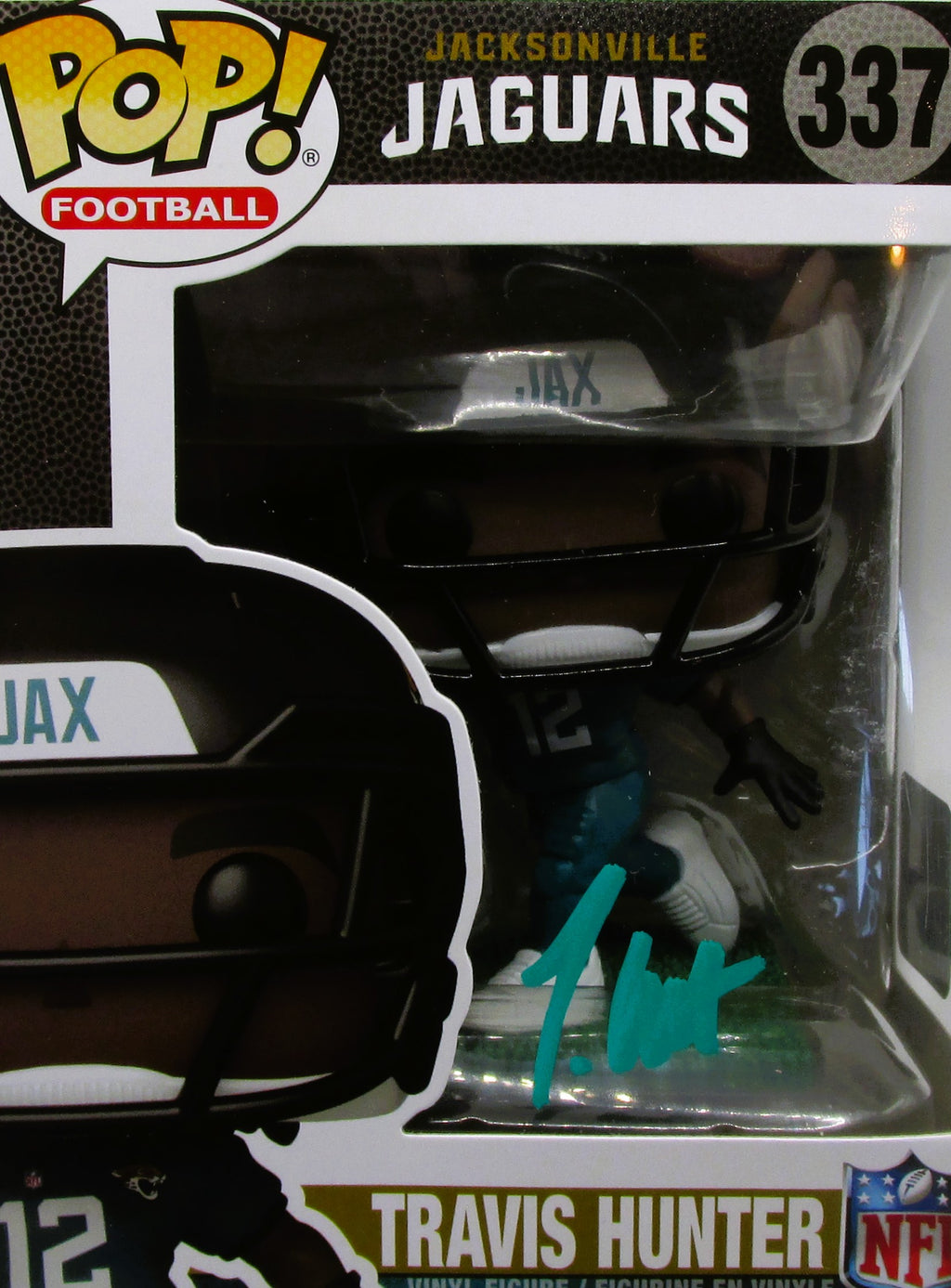 Travis Hunter Signed Funko In Case With COA (PC484342) (Jaguars)