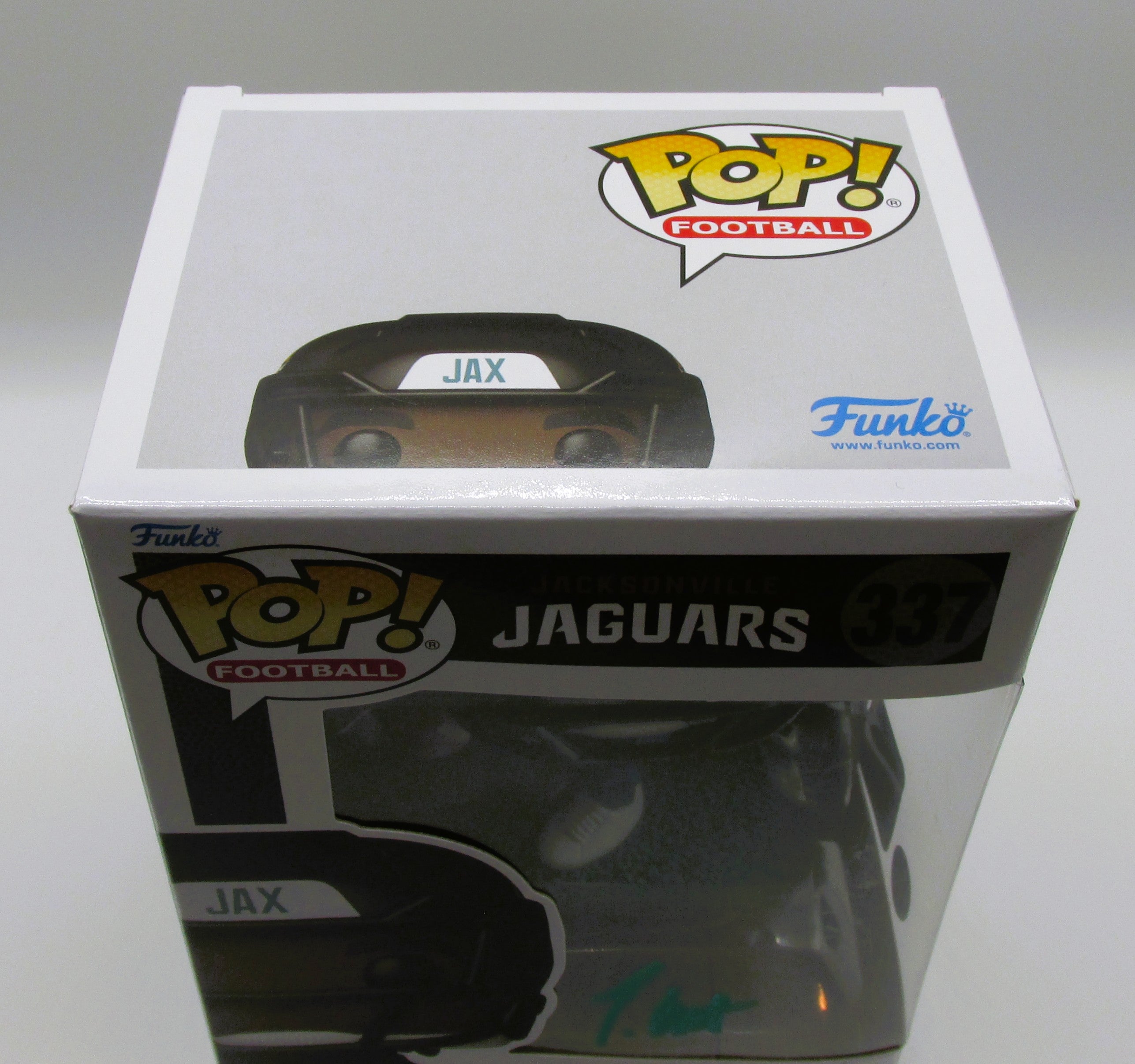 Travis Hunter Signed Funko In Case With COA (PC484342) (Jaguars)