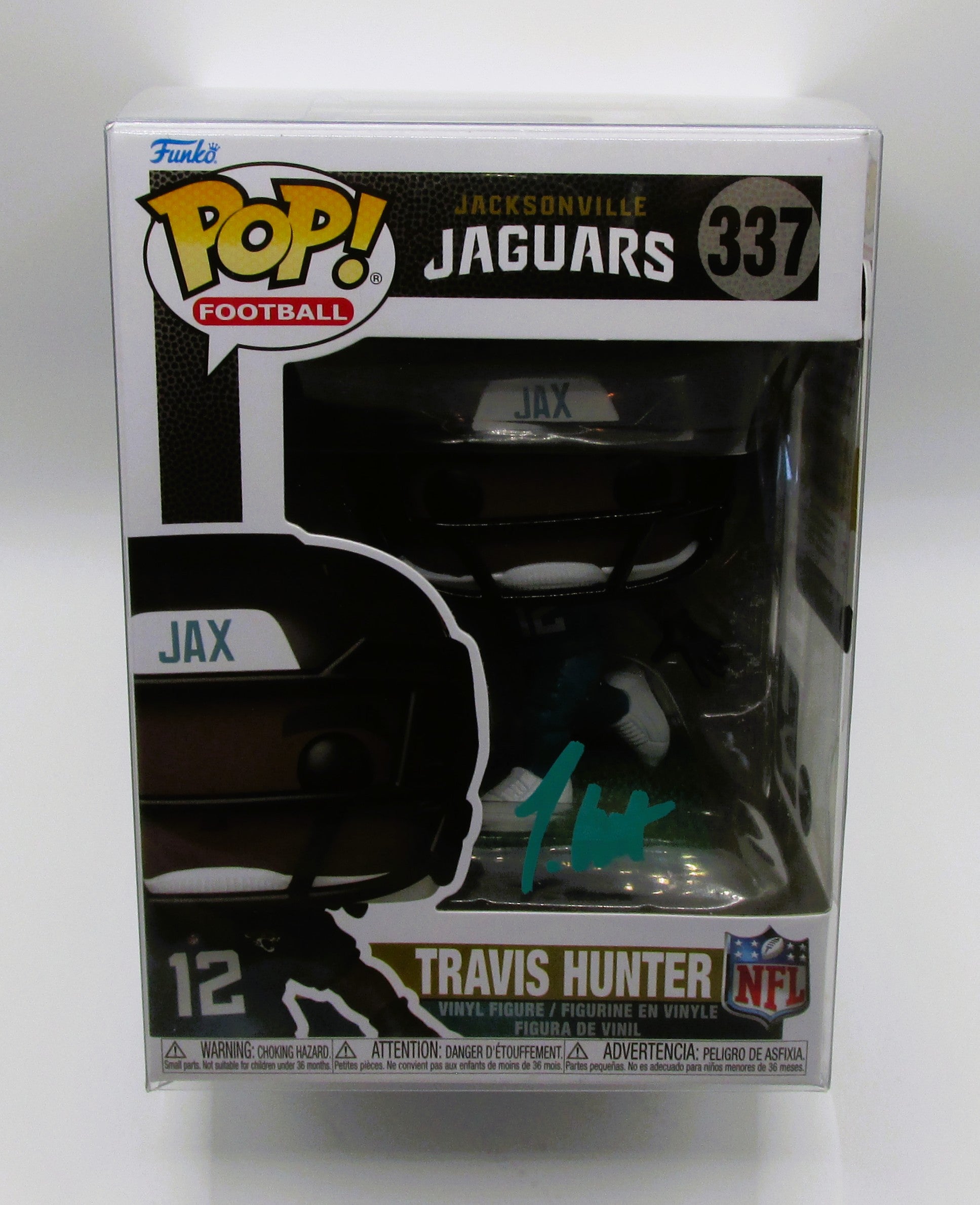 Travis Hunter Signed Funko In Case With COA (PC484342) (Jaguars)