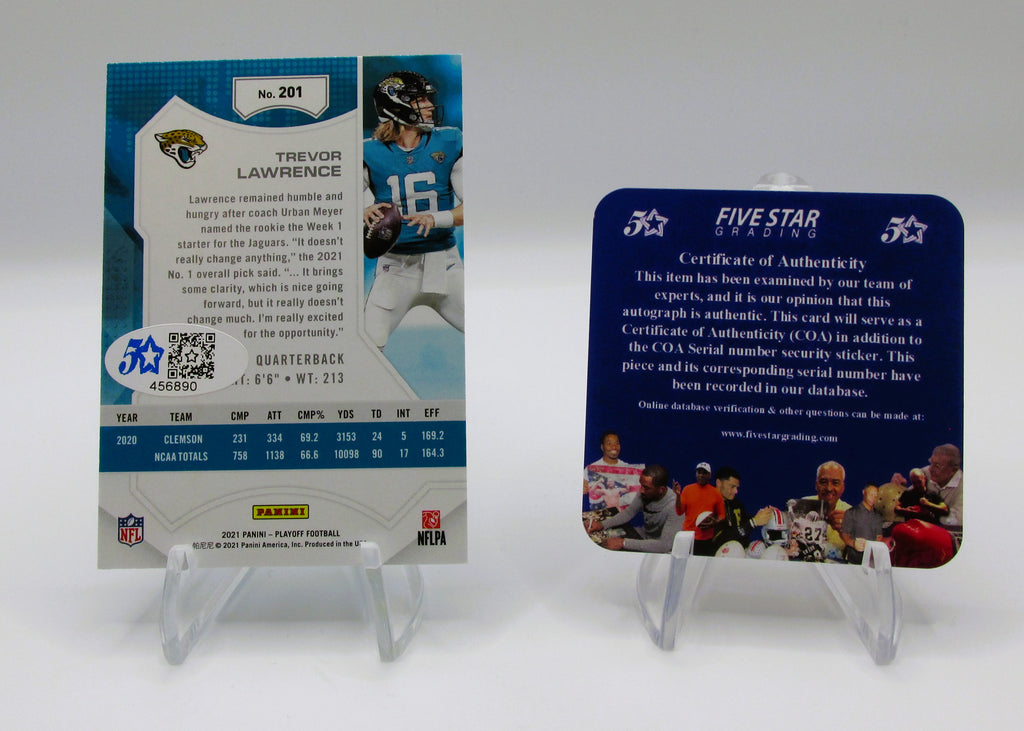 Trevor Lawrence Signed Rookie Card With COA (456890) (Jaguars)