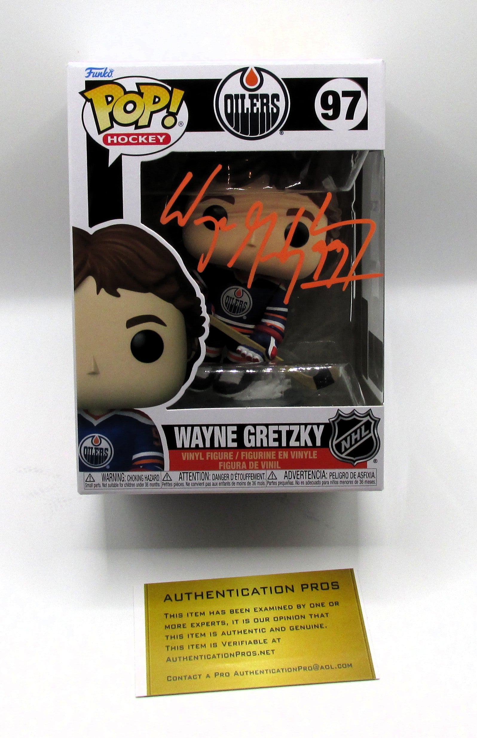 Wayne Gretzky Signed Funko In Case With COA (Oilers) - See Description re: COA