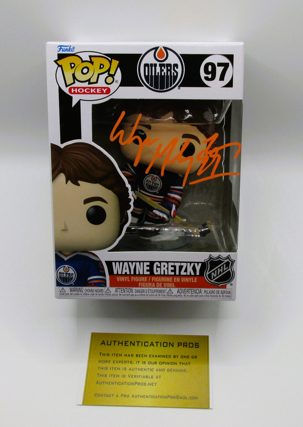 Wayne Gretzky Signed Funko in Case With COA (985989) (Oilers) - See Note Re: COA