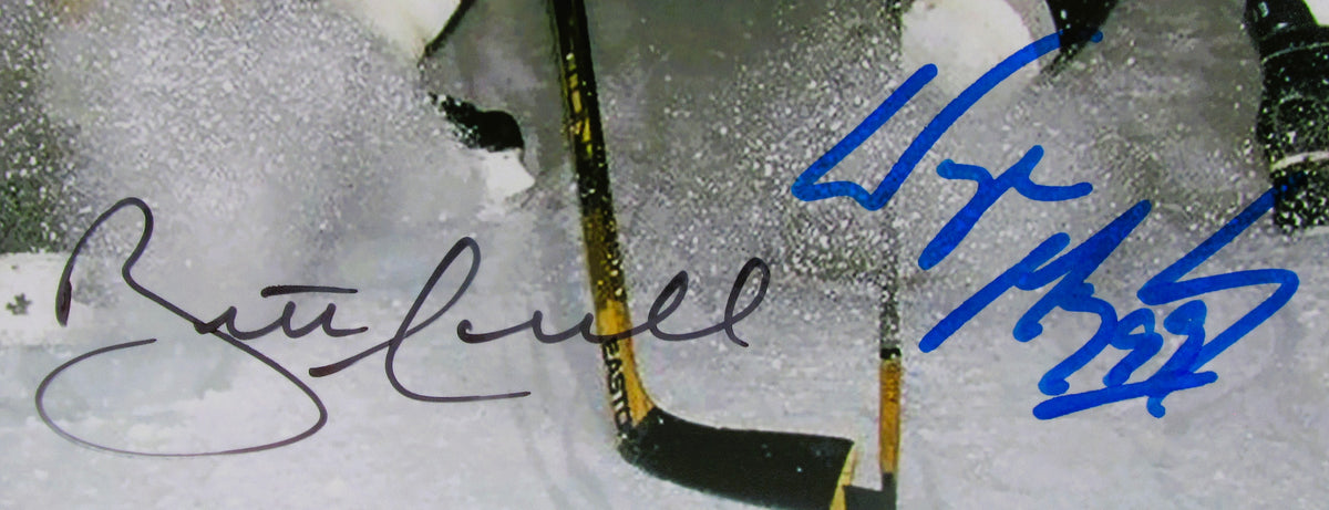 Wayne Gretzky, Mario Lemieux and Brett Hull Signed 8x10 Photo With COA (987293)