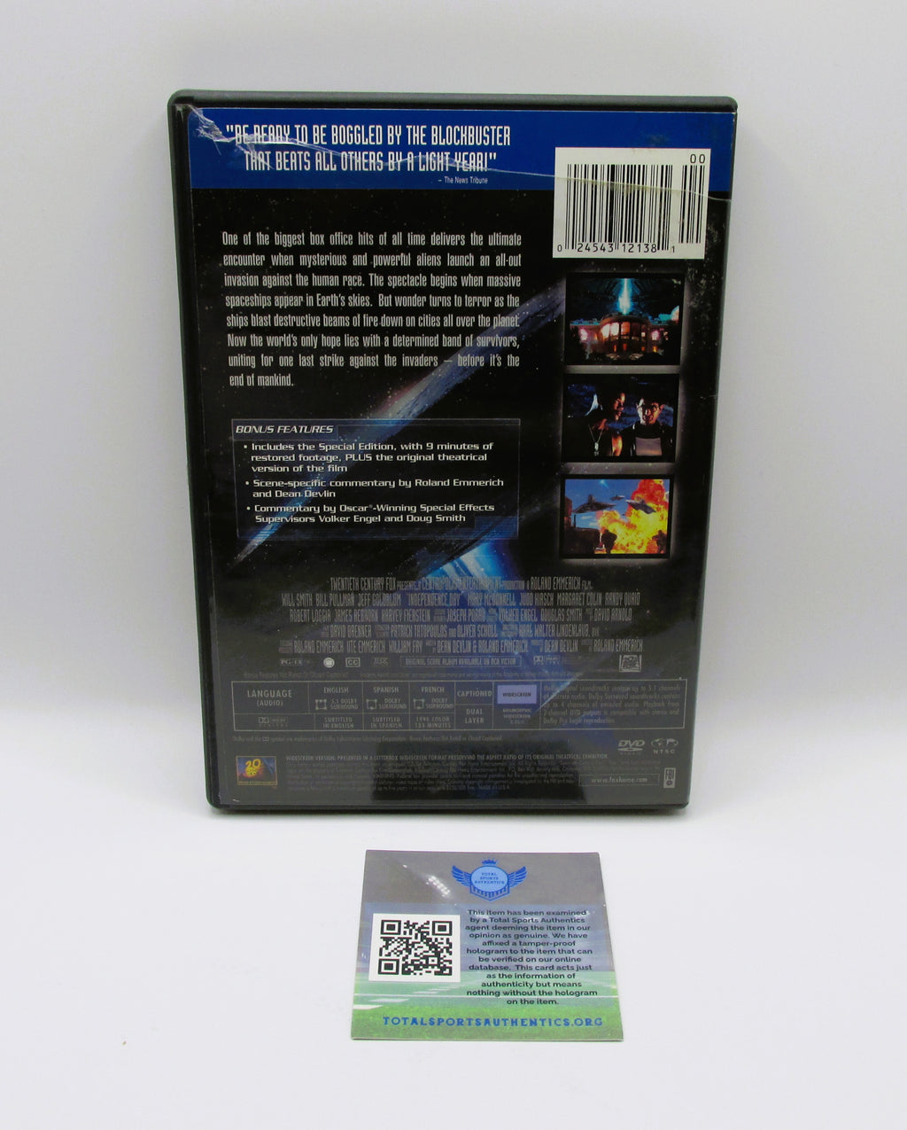 Will Smith Signed Independence Day DVD Cover With COA (3200947)