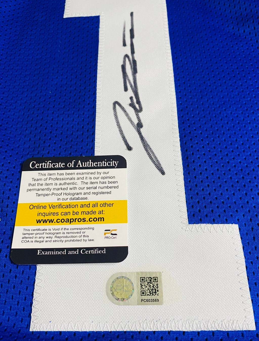 Jaxson Dart Signed Jersey With COA (PC603569) (Giants)
