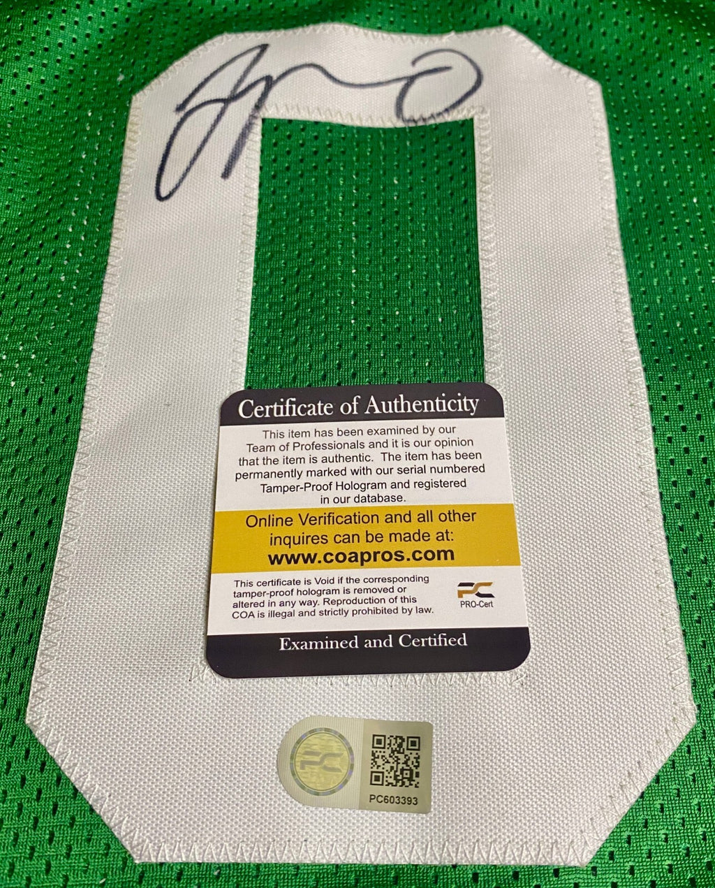 Jayson Tatum Signed Jersey With COA (PC603393) (Celtics)